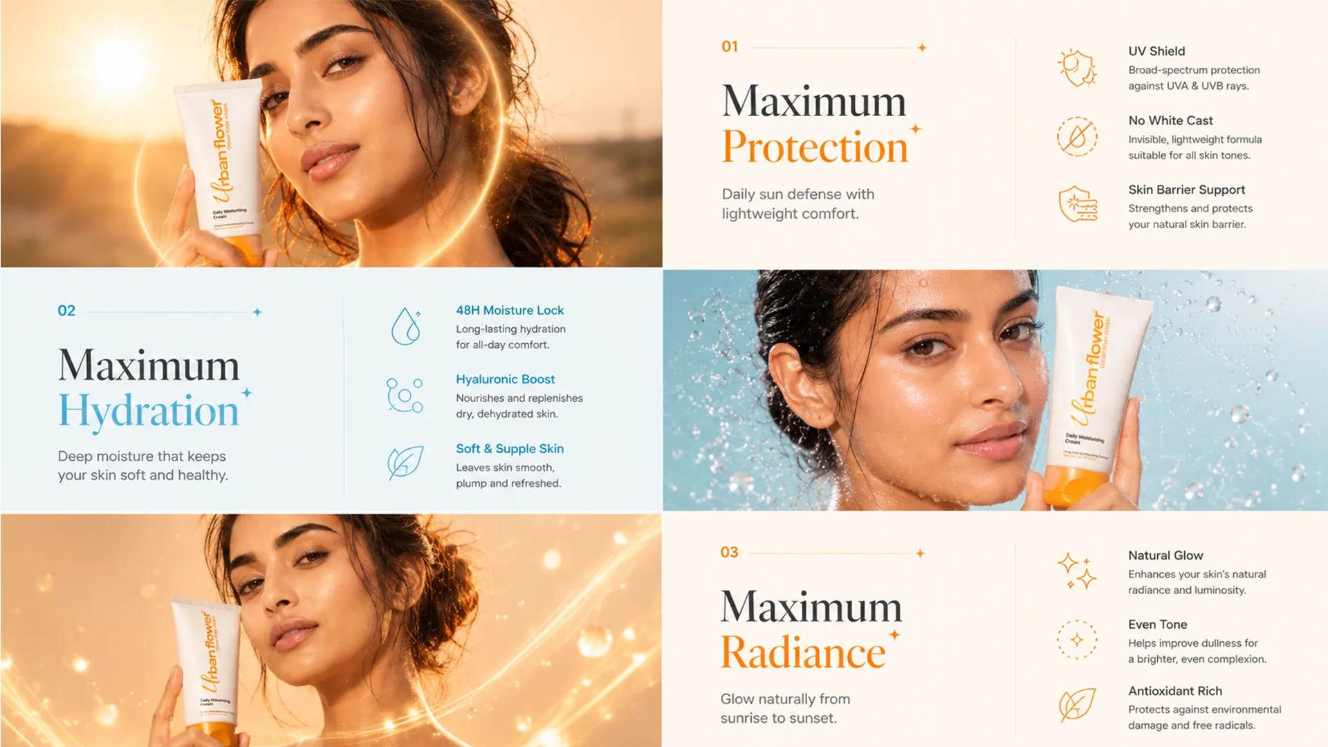 Urban Glow — Social Media packaging & visual design mockup 8 by Raghav Chopra